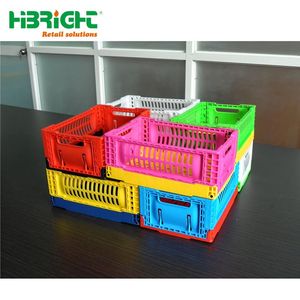 mini size colorful small plastic folding collapsible home stuff storage crates for promotion