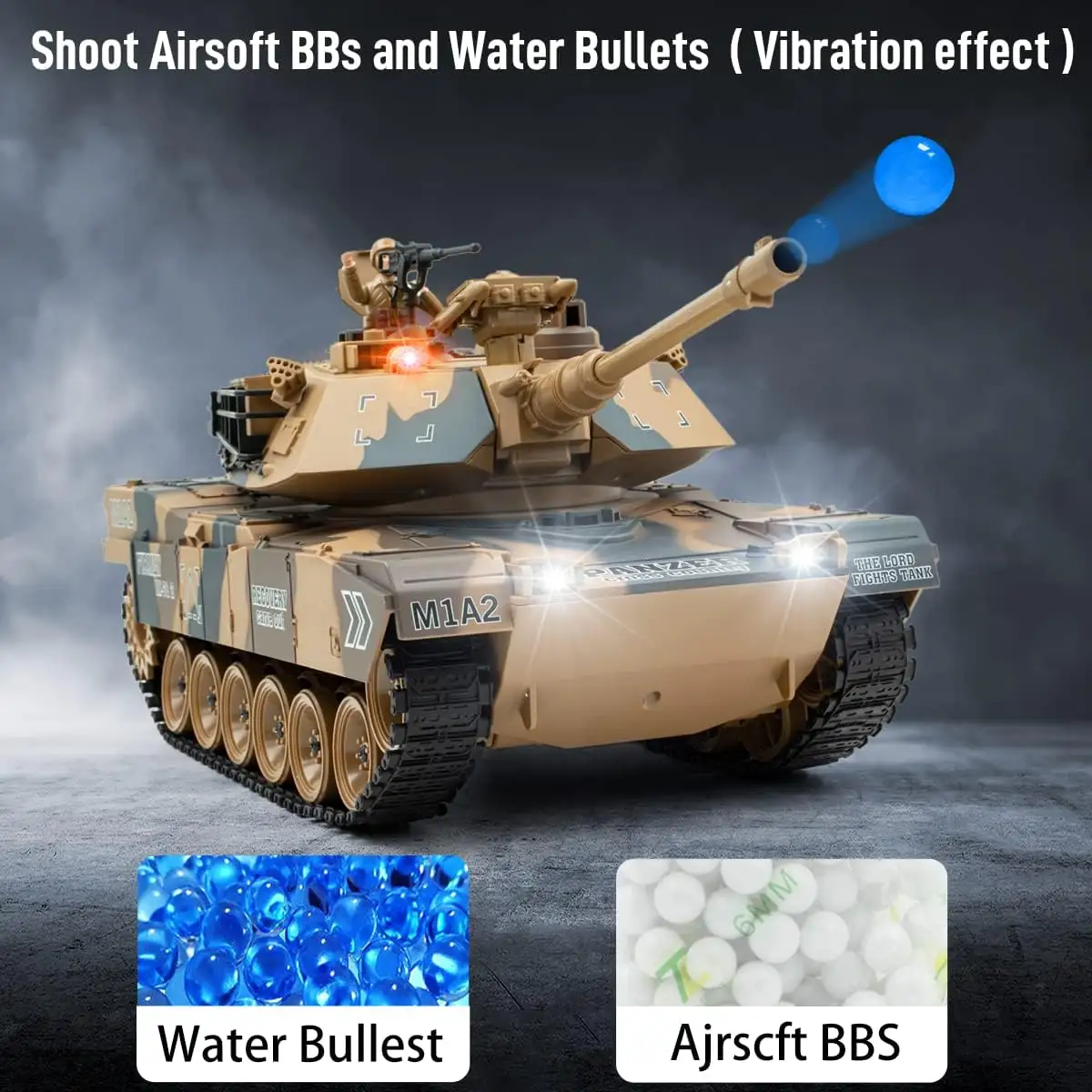 1/18 뜨거운 판매 Abrams 모델 RC 탱크 연기 + 소리 + 촬영 모든 지형 원격 제어 크롤러 RC 탱크 자동차 M1A2 Tik Tok