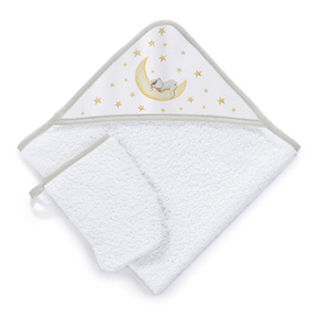 B Asciugamano con cappuccio & G Marlton Tovagliolo da bagno per bambini in cotone 100% da notte con ricamo asciugamano di lino quadrato per il bagno del bambino cura del bambino prodotto - Product Image 1
