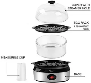 OEM Factory 2 Layer Double Tier Rapid Cooking Steam Egg Poacher 7 Slots Electric Egg Cooker With Steamer Rack