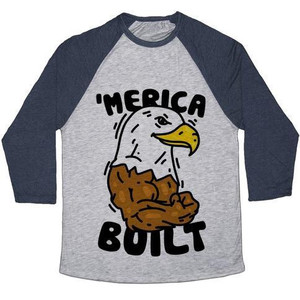 Camiseta de béisbol unisex de mezcla triple 'Merica Built' - Product Image 5