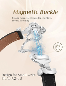 Bracelet de montre en cuir véritable magnétique à quatre feuilles de trèfle au design élégant pour Apple Watch 10 9 <span class=keywords><strong>IWatch</strong></span> 9 8 7 6 5 SE - Product Image 6