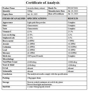 הקפאה אורגנית מיובשת בהקפאה דובדבן אבקת דובדבן טבעי מסיס במים מסיסים - Product Image 4
