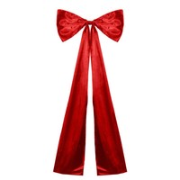 Grand nœud en velours rouge élégant avec longues franges pour décoration de Noël, idéal pour la maison, les murs, les portes, les fenêtres et les fêtes.