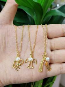 FM-JDN0883 <span class=keywords><strong>Collier</strong></span> à pendentif mini charms tendance pavé de CZ, charms en forme de papillon/<span class=keywords><strong>plume</strong></span>/croix, <span class=keywords><strong>collier</strong></span> de perles en gros - Product Image 5