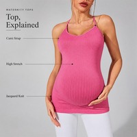 Débardeur de sport de maternité sans PFAS, très extensible, anti-humidité, séchage rapide, pour yoga de grossesse, vente en gros OEM