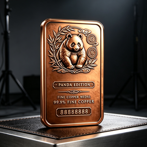 Hot Sale 1 Kg Embossed Panda 99.9% Pure <b>Copper</b> Bullion Bar For Collection & Souvenir - Product Image 3