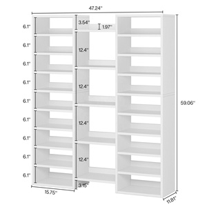 Étagère à chaussures Tribesigns à 14 niveaux, blanche, haute, autoportante, avec 22 compartiments ouverts, capacité de rangement pour 46 paires de chaussures - Product Image 3