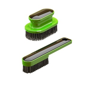 Ensemble de brosses de nettoyage multifonctionnelles, poils en nylon, manche en plastique, brosse à chaussures et à linge pour la maison, couleur verte - Product Image 5