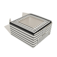 Traiteur personnalisé jetable biodégradable rectangulaire fenêtre anniversaire mariage tiramisu gâteau emballage en papier boîte à Bento pour gâteaux