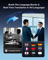 Écouteurs de traduction de langue AI à écran tactile intelligent Écouteurs en temps réel 3 en 1 Traducteur OWS Écouteurs avec 144 langues