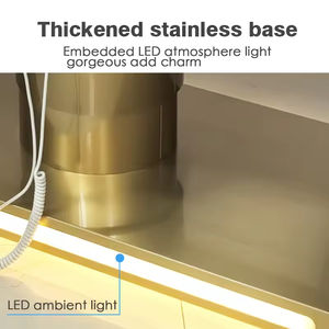 Cama de masaje de belleza de una sola columna Base de acero inoxidable dorado 3 motores Ajustable Alta capacidad de carga Ergonómica - Product Image 3