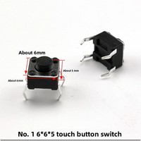Mini interrupteur tactile à bouton-poussoir traversant, 4 broches, micro-interrupteur momentané pour cuisinière à induction, téléviseur, chauffe-eau, modèle 665