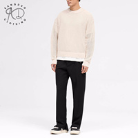 KD Fabricant de tricots OEM ODM Pull à manches longues en maille avec trous Personnalisable 100% Coton Pull ouvert en tricot pour hommes
