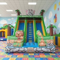 Vente directe d'usine Kaluen, toboggan gonflable pour enfants en PVC résistant, pour intérieur et extérieur, thèmes animaliers, toboggan de parc commercial, 5m*7m*6m
