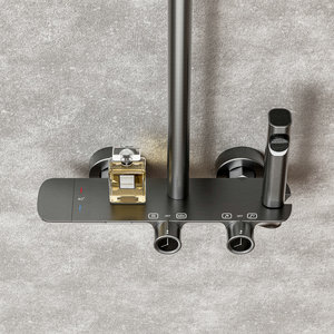 Ensemble de <span class=keywords><strong>douche</strong></span> à 4 fonctions et mélangeur de <span class=keywords><strong>douche</strong></span> de salle de bain en or brossé - Product Image 3
