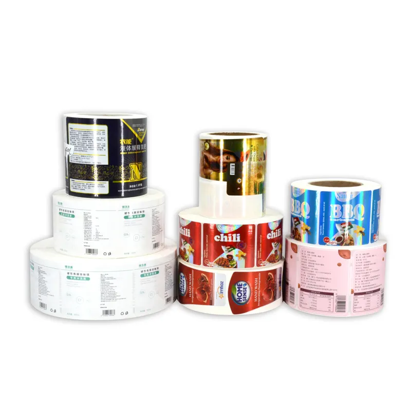 Prodotti rotolo di adesivi impermeabili autoadesivi etichetta adesiva con logo personalizzato per stampa Offset di alta qualità per esterni adesiva