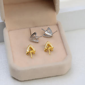 Wenchi S925, Anillo Abierto de Plata, Pendientes de Bola, Accesorios para DIY, Soporte para Perlas, Juego de Joyería, Diseño de Bola Abierta, Modelo Chino 16100 - Product Image 4