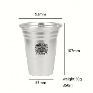 แก้วอลูมิเนียมแบบใช้แล้วทิ้งรุ่นใหม่ปี 2024 สำหรับโปรโมชั่น แก้วเบียร์แบบผนังเดี่ยวสั่งทำพิเศษ แก้วน้ำเย็น แก้วเบียร์ - Product Image 2