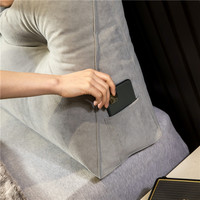 Coussin de Dos Traversin de Soutien Corporel avec Housse Amovible, Long Oreiller Triangulaire de Chevet pour Tête de Lit et Lecture