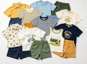 Ensemble 2 pièces mode été pour enfants et tout-petits, styles variés, chemises et gilets, surplus de vêtements, tailles mixtes, vente en gros - Product Image 5