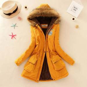 Parka à capuche épaisse et chaude pour femmes Mujer Manteau rembourré en coton Long Paragraphe Plus Size Slim Jacket Female - Product Image 3