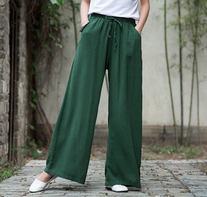 <span class=keywords><strong>Pantaloni</strong></span> Larghi da <span class=keywords><strong>Donna</strong></span> Nuovi XL <span class=keywords><strong>in</strong></span> Cotone e <span class=keywords><strong>Lino</strong></span> Traspiranti e Antirughe <span class=keywords><strong>con</strong></span> <span class=keywords><strong>Elastico</strong></span> <span class=keywords><strong>in</strong></span> <span class=keywords><strong>Vita</strong></span> Stile Casual per l'Estate Tinta Unita - Product Image 2