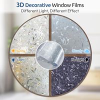 Film de fenêtre décoratif auto-adhésif amovible ORON 3D motif floral teinté, design arc-en-ciel en PVC pour la maison et les meubles