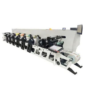 Máquina de impressão flexográfica Opp ou Bopp Inline 6 cores rolo a rolo para impressão de papel autoadesivo