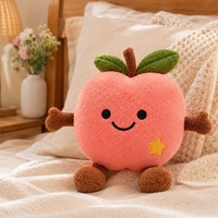 Peluche Pêche Personnalisée Mignonne, Jouet en Peluche Douce à Poils Courts, Poupée Fruit Rembourrée, Cadeau pour Enfants, Décoration de Chambre, Service Fabricant OEM ODM