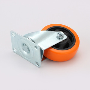 Medium Orange Perforated Pvc Casters Dual Bearings Swivel Industrial Caster Wheels Firm Tread 105 130 155mm - Product Image 1