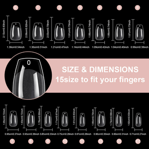 300 capsules d'<span class=keywords><strong>ongles</strong></span> en gel souple transparent semi-mat, couvrance totale, pour extensions, formes amande, cercueil et faux <span class=keywords><strong>ongles</strong></span> courts - Product Image 5