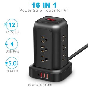 OEM & ODM Xu Hướng Mới Phổ Sạc Mở Rộng Ổ Cắm Điện 8 Cách Outlet 4 USB Bảo Vệ Tăng Dải Cho Du Lịch 20W/25W/45W - Product Image 3