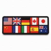 Ensemble de 10 drapeaux de pays personnalisés, patch en caoutchouc souple PVC 3D, badge avec velcro pour sac à dos