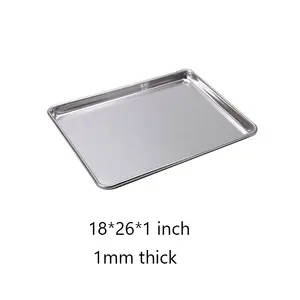 Tray Oven 26*18 Inch 1mm Thick Rectangle Wire-in-the-rim Tray Aluminum Alloy Baking Traywire-in-the-rim Oven Tray Flat Metal Baking Tray