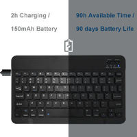 Teclado Bluetooth Inalámbrico Delgado y Portátil de 10 Pulgadas, 78 Teclas, para Tabletas Samsung Android iPad