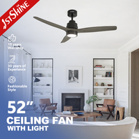 Ventilateur de plafond intelligent 1stshine avec commande vocale par application Wifi, pales en bois massif, télécommande, moteur DC intelligent et éclairage LED