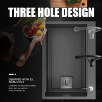Évier de cuisine TIANYI moderne de luxe à cuve unique en acier inoxydable, épaisseur 3-5 mm, rectangulaire, installation sous plan, finition brillante, facile à installer