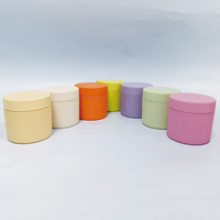 Pot cylindrique en PP de 220 ml en paille de blé pour crème/lotion cosmétique, avec logo personnalisé, scellé sous vide, pour crème contour des yeux et soins de la peau