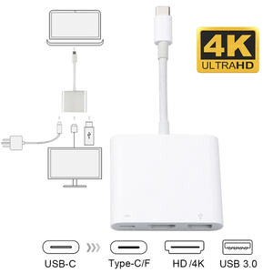 Câble adaptateur de charge 3 en 1 Type C vers <span class=keywords><strong>USB</strong></span> 3.0 HDTV Hub <span class=keywords><strong>USB</strong></span>-C 3.1 pour <span class=keywords><strong>Macbook</strong></span> <span class=keywords><strong>Air</strong></span> Pro Huawei Mate10 Samsung S8/9/10 - Product Image 5