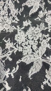 HY3385 Nuevo Vestido de Novia Blanco <span class=keywords><strong>con</strong></span> Bordado Floral de Encaje <span class=keywords><strong>Chantilly</strong></span> Francés <span class=keywords><strong>con</strong></span> Perlas y Pestañas - Product Image 3