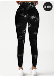 Pantalones de Yoga degradados con tinte de corbata baratos, <span class=keywords><strong>mallas</strong></span> deportivas para mujer, <span class=keywords><strong>mallas</strong></span> de realce de cintura alta sin costuras para mujer, <span class=keywords><strong>mallas</strong></span> de entrenamiento para Fitness - Product Image 5