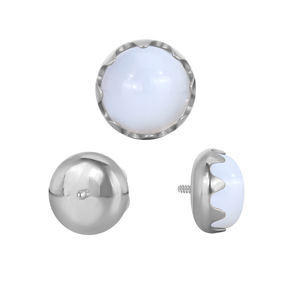 Bijou d'<span class=keywords><strong>oreille</strong></span> tendance en titane ASTM F136 avec pierre naturelle sertie à griffes, à filetage interne, pour <span class=keywords><strong>piercing</strong></span> hélix, labret - Product Image 5