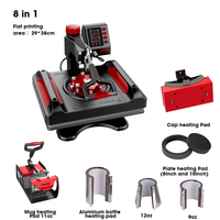 8 In 1 Multi-Functionele Sublimatie Warmte Pers T-Shirt, Stof Tas Lederen Logo Afdrukken Digitale Warmte Overdracht Drukmachine