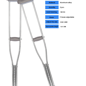 Béquilles sous-bras réglables en aluminium léger, confortables et antidérapantes, aides <span class=keywords><strong>à</strong></span> la marche médicales <span class=keywords><strong>pour</strong></span> <span class=keywords><strong>personnes</strong></span> handicapées et <span class=keywords><strong>personnes</strong></span> <span class=keywords><strong>âgées</strong></span> - Product Image 2