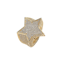 Bague Hip-Hop Blanche Plaqué Or 18 carats avec Zircons Cubiques et Diamants CZ, Bijou Iced Out pour Hommes et Femmes – Grande Vente