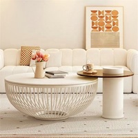 Table basse en métal mobile de luxe, durable, style moderne minimaliste, ronde, Rosegia, facile à nettoyer, pour salon, meubles de maison