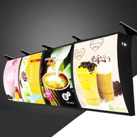 Boîte lumineuse LED suspendue en aluminium étanche haute efficacité pour menu, 5000 lumens, réglage automatique de la luminosité pour
