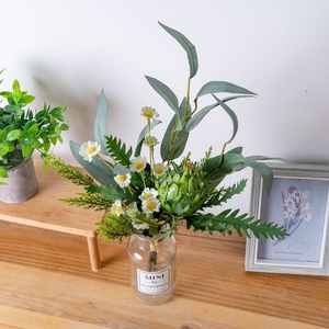 Bouquet de fleurs artificielles Cicada's Whisper, mini vase, décoration murale pour la maison, CF02031 - Product Image 1