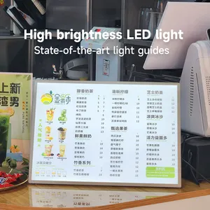 Big Size Aluminum Frame Led Advertising Light Box Menu Board A1 A2 A3 A4 A5 Restaurant Menu Display LED Menu Light Box